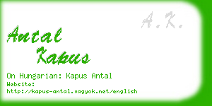 antal kapus business card